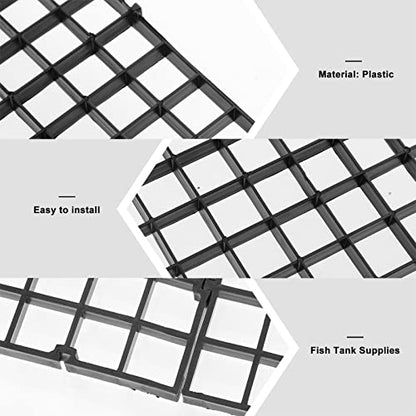 Kisangel 10pcs Aquarium Divider Panels for Fish Tank Isolation Easy to Install Breeding Tray for Fish Grid Bottom Panel