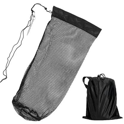 1Pcs Fishing Bag Collapsible Fish Collection Bag Portable Nylon Fishing Net Drawstring Fishing Lure Holder Diving Catching Netting Fish, Black