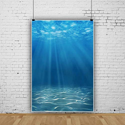3x5ft Thin Vinyl Photography Background Studio Prop Deep Underwater Blue Ocean Backdrop