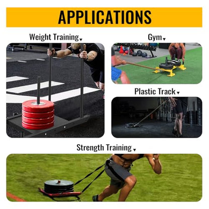 Weighted Power Sled for Speed and Strength Training - Push and Pull Prowler,500LB - style: B