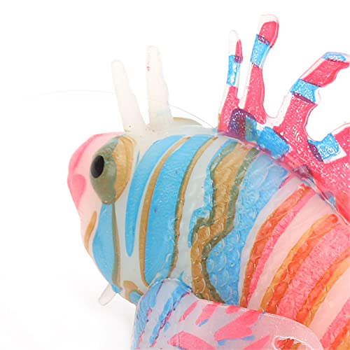 Artificial Glowing Fish, Fish Tank Floating Fake Tropical Angel Fish with Suction Cup, Silicone Colorful Fish Tank Simulation Fish Luminous Aquarium Floating Ornaments for Aquarium Tank(Pink Blue)