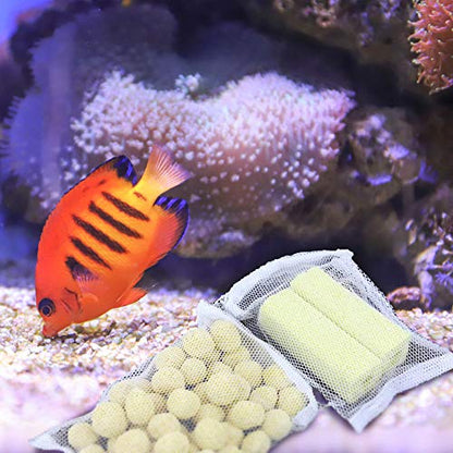 10pcs 7.8 x 5.9 Inch Aquarium Filter Media Bags with Zipper for Activated Carbon, Biospheres, Ceramic Rings