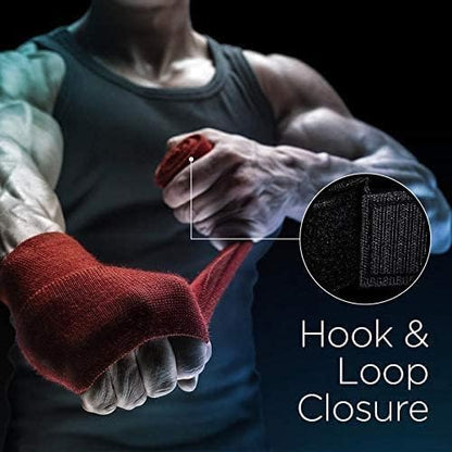 Elastic Professional 180 inch Handwraps for Boxing Kickboxing Muay Thai MMA, Boxing Hand Wraps 180, Boxing Wrap Roller, Kickboxing Wraps, Hand Wraps, Wrist Wraps Boxing, MMA Hand Protection - color: White