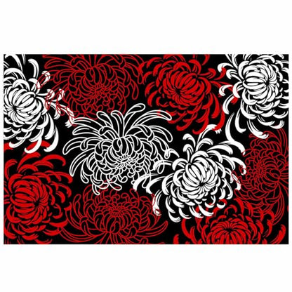T&H XHome Aquarium Décor Backgrounds Red Black White Abstract Floral Pattern Fish Tank Background Aquarium Sticker Wallpaper Decoration Picture PVC Adhesive Poster 48.8" W x 20.4" H