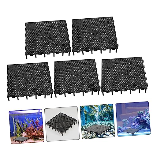 GANAZONO 5pcs Aquarium Isolation Board Fish Tank Divider for Breeding Landscaping Breathable Mesh Panels Black Bottom Plate for Fish Prevention