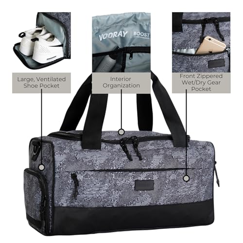 Vooray Boost Small Gym Bag for Women and Men, 23L, Textured Camo - color: Textured Camo