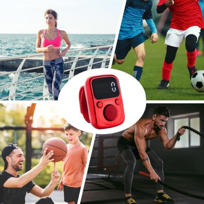 Tally Counter Portable Hand Finger Counting Clicker - color: Red