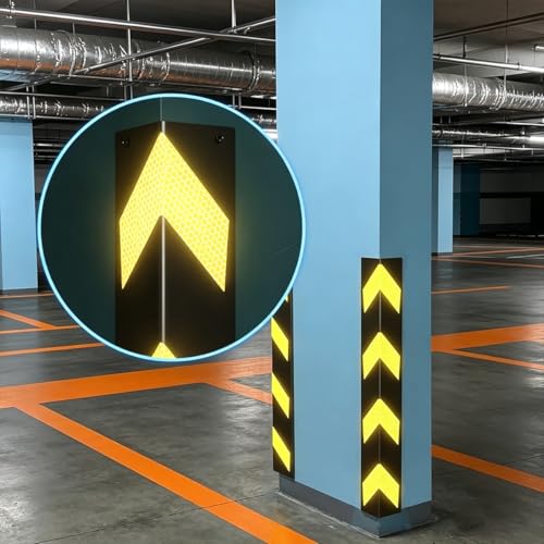 Reflective Foam Corner Pad, Self-Adhesive Wall Shield, Anti-Collision Strip with Strong Grip, Flexible Barrier for Rough Cement, Factory Parking Areas(Black,Style 2_10MM/0.39IN)