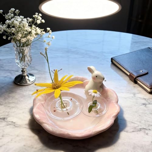 10PCS Floating Floral Arrangement Holder, Innovative Floating Flower Display Stand, Clear Acrylic Floating Flower Bowl Stem Holder for Fish Tanks Table Hom Decor,(5PCS Small and 5 PCS Large)