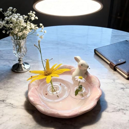 10PCS Floating Floral Arrangement Holder, Innovative Floating Flower Display Stand, Clear Acrylic Floating Flower Bowl Stem Holder for Fish Tanks Table Hom Decor,(5PCS Small and 5 PCS Large)