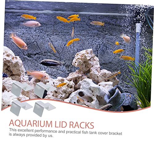 SaditY 16 Pcs Support Frame 55 Gallon Fish Tank Fish Tanks lid jar lids frag Rack Aquariums Glass Cover Clip Fish Tanks Cover Holders Clip Holder Acrylic Fish Mouth Clip Stainless Steel