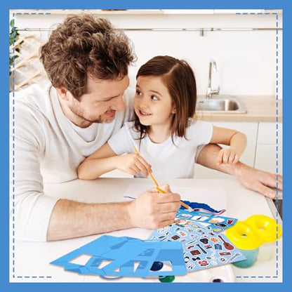 96 Pcs Father's Day Picture Frame Crafts DIY Photo Frame Crafts with Stickers for Happy Fathers Day Themed Home Activities Gifts Party Decorations - style: Happy Father's Day