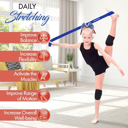 Cheer Stretching Strap for Flexibility Training and Stunt Practice | Durable Stretch Band to Improve Flexibility and Range of Motion, Essential Accessory for Cheerleaders - color: Navy