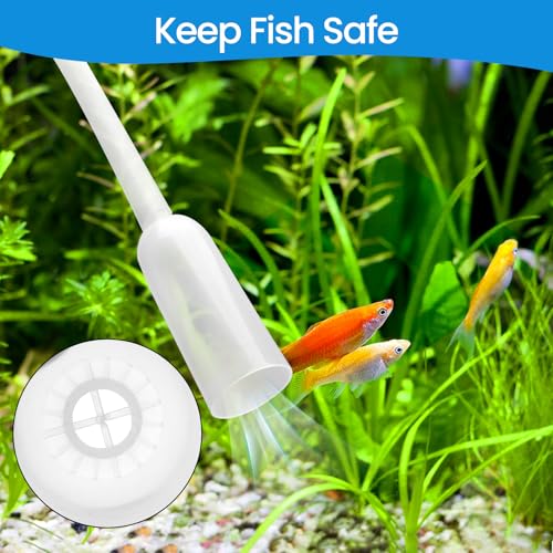 Small Gravel Vacuum for Aquarium Siphon, Fish Tank Cleaner, Blue | 6.4ft Fish Tank Siphon, Quick & Easy Waste Removal or Water Changes, Effectiveness, Value for Money, Ease of Use