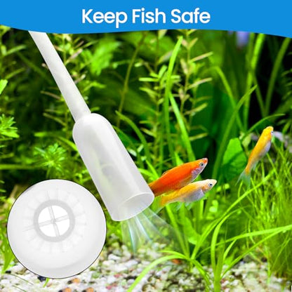 Small Gravel Vacuum for Aquarium Siphon, Fish Tank Cleaner, Blue | 6.4ft Fish Tank Siphon, Quick & Easy Waste Removal or Water Changes, Effectiveness, Value for Money, Ease of Use
