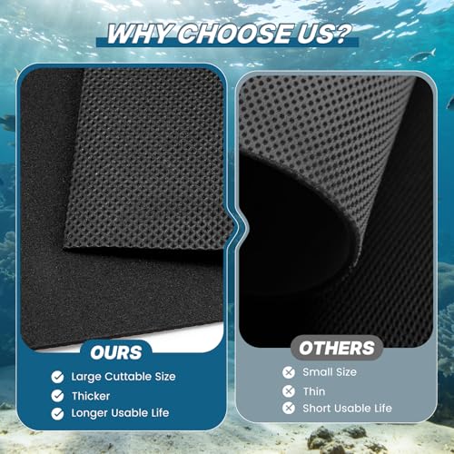 15 x 30 x 0.2 Inches Aquarium Leveling Mat, 2PCS Neoprene Non-Slip Shockproof Fish Tank Pad Waterproof Textured Surface for Uneven Surfaces Durable Fish Tank Mat with Easy-Cut Edges
