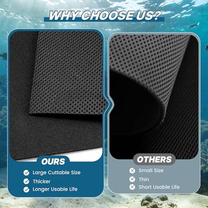 15 x 30 x 0.2 Inches Aquarium Leveling Mat, 2PCS Neoprene Non-Slip Shockproof Fish Tank Pad Waterproof Textured Surface for Uneven Surfaces Durable Fish Tank Mat with Easy-Cut Edges