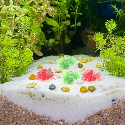 Beaupretty 20Pcs Decorative Fake Aquarium Plants Fish Tank Grass Artificial Plastic Aquatic Decor for Fish Tanks and Aquariums with Green and Crimson Grass Clumps and Lifelike Desktop