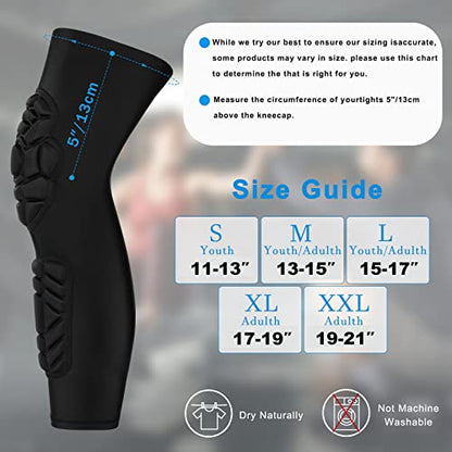 GUOZI Padded Knee Shin Guards Calf Pads Protector 2 Pack - size: XX-Large