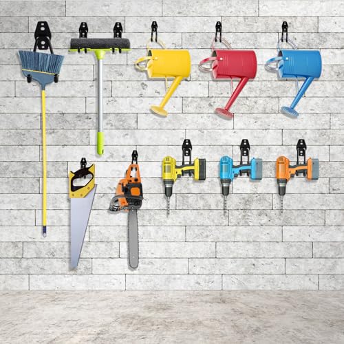 HUPBIPY Garage Hooks Heavy Duty 4 Pack, Wall Mount Ladder Hooks - color: Black Medium U Hook