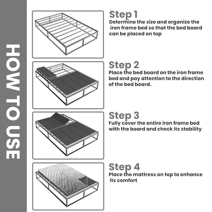 Light and Thin Bunkie Board, Folding Spring Box,Queen Size 57.5x80'', Large Double Bed 10MM, Bed Support Flat Noodles,Light and Thin, Breathable, Noise Minimizing - size: Queen 57.5x80''