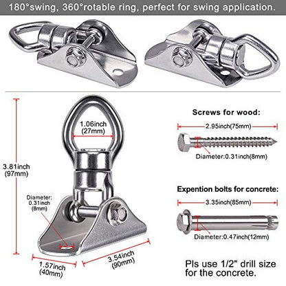 SELEWARE Heavy Duty Swing Swivel Hook, 360° Rotation Bearing Hanger - color: Swivel With Hanger