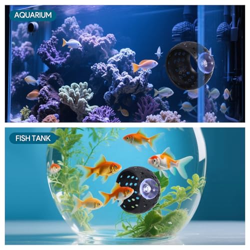 Betta Fish Hideout, Betta Fish Tank Accessories with Suction Cups and 5 Fake Aquatic Plants, Aquarium Decor Accessory for Small Shrimps to Hide and Rest(Black)
