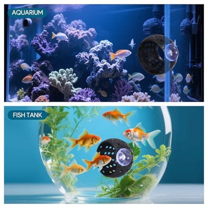 Betta Fish Hideout, Betta Fish Tank Accessories with Suction Cups and 5 Fake Aquatic Plants, Aquarium Decor Accessory for Small Shrimps to Hide and Rest(Black)