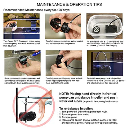 CURRENT USA 660 GPH eFlux Nano Wave Maker Pump Kit (6000) | Magnetic DC Powerhead with LED Display Controller for Saltwater Tank, 132-660 GPH Aquarium Water Circulation Pump 5 to 30 Gallon, Black