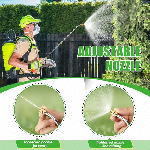 Enhon 24" All Metal Replacement Sprayer Wand, Built in Shut Valve Stainless Steel Spray Wand, Retractable Stainless Steel Pump Action Pressure Sprayer with Adjustable Nozzle & Hose