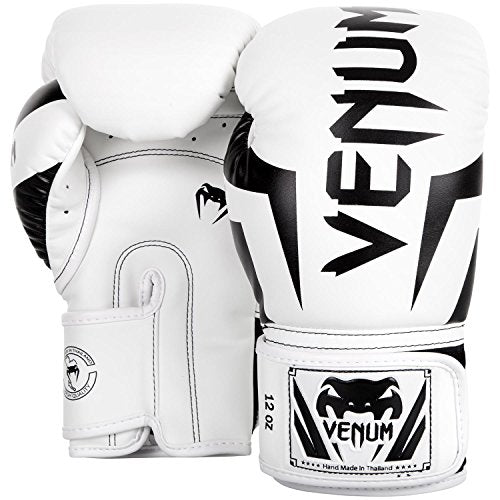 Venum Elite Boxing Gloves - color: White/Black, size: 10-Ounce