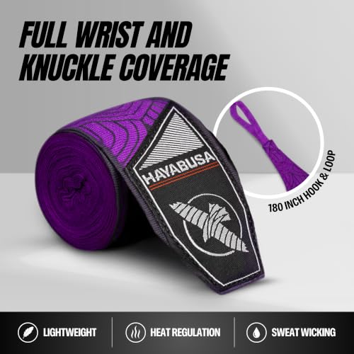 Hayabusa 4.0 Perfect Stretch Boxing Hand Wraps - color: Purple Lotus, size: 180"