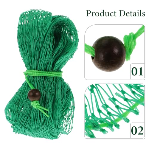 OSALADI Wide Bottom Drawstring Fish Net Bag 1.8m Nylon Fishing Mesh Large Capacity Portable Fish Catching Storage Replacement Net for Freshwater and Saltwater