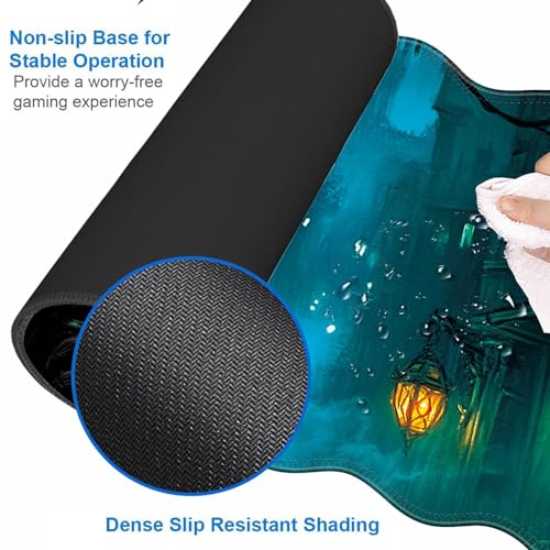 Large Gaming Mouse Pad, Keyboard Wrist Rest Pad & Wrist Support Mousepad Set, Stitched Edge, Extended, Non-Slip Base, Memory Foam Desk Mat for Office, Home,Funny Skull - color: Funny Skull