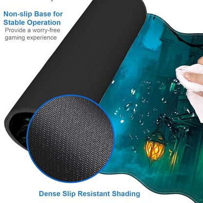 Large Gaming Mouse Pad, Keyboard Wrist Rest Pad & Wrist Support Mousepad Set, Stitched Edge, Extended, Non-Slip Base, Memory Foam Desk Mat for Office, Home,Funny Skull - color: Funny Skull