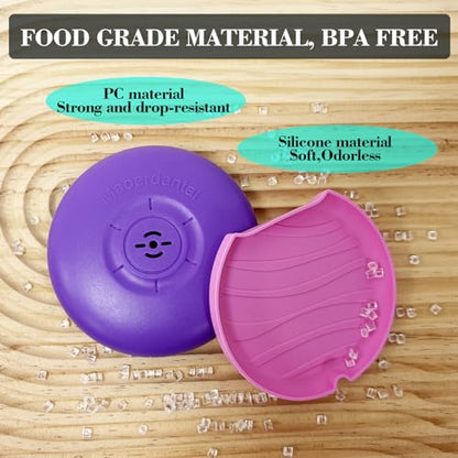 2 Pack Retainer Case with Vent Hole, Compatible with Invisalign - color: Pink Purple