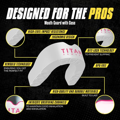 Mouth Guard Boxing, Dual-Layer Boil & Bite Mouthguard, Adult | Premium Dual-Layer | Case Included | Adult & Youth Custom-Fit Mouthpiece | Football, MMA, Hockey, Lacrosse, BJJ, Basketball - color: Pink, size: Junior Under 11