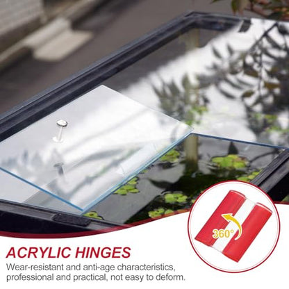 MECCANIXITY Acrylic Flexible Hinges Plastic Self-Adhesive Small Clear Hinge 45 x 35 mm Continuous Piano Folding Hinges for Aquarium Lid Display Stand Pack of 8 Transparent - size: 45 x 35 mm