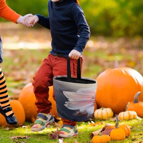 Halloween Trick Or Treat Bags With Handles Collapsible Candy Bucket Reusable Flower Blossom Printed Goody Bucket For Holiday Party Gifts - color: Flower Blossom