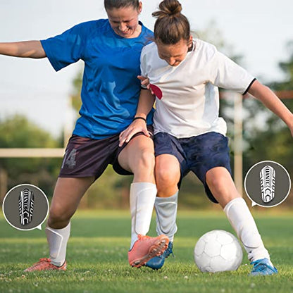 Shin Guards - Soccer Shin Guards with Cushion Protection for Kids/Adults - color: Black and Whtie,Shin Pads 2 Pairs, size: Medium