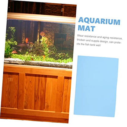 Fish Tank Pad Aquarium Leveling Mat Fish Aquarium Accessories Glass Aquarium Fish Tank Cushioning Mat Fish Supplies Fish Tank Accessories Aquarium Stand Black Blue Foam Non-Slip