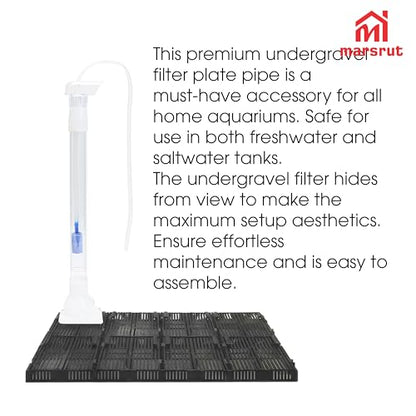 5pcs Under Gravel Filter Aquarium Uplift Tube, Undergravel Bottom Filters for Fish Tanks Water Cleaner Small Board Air Clean System Freshwater Saltwater, Clear Tubing Accessory Kit