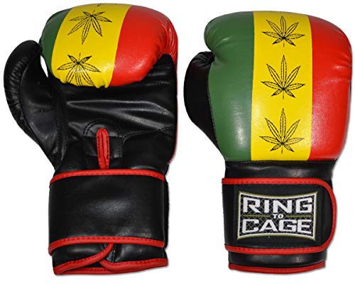 Gym Training Stand-Up Boxing Gloves - color: Rastafarian, size: Large weighs 16oz