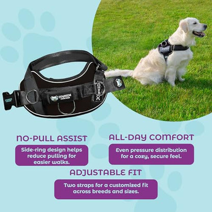 Joyride Dog Harness 2.0 | No-Pull | Black 2.0 | XL | Reflective no-choke quick-fit vest with 3 leash clips and escape-resistant design for easier walks and training - color: Black 2.0, size: XL