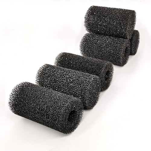 6X Pre-Filter Sponge for Aquarium Shrimp Fry Fish Tank Filter Pump Prefilter Sponge Replacement Foam Cover 3.2 X 1.6 Inch with 0.6" Hole Diameter
