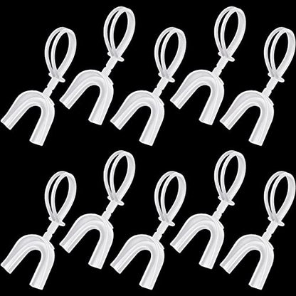 Dunzy 10 Pcs Football Mouth Guard with Strap - color: White, size: Adult