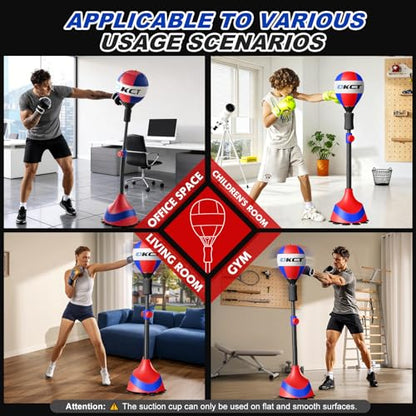 OKCT Punching Bag with Stand, Great Gift for Boxing Lovers, Teens & Adults - color: Red