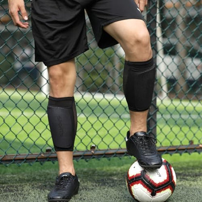 AIMISICAR Kids Youth Soccer Shin Guards for 3-15 Years Old, Boys & Girls - color: Blue, size: M ( 3'10" - 4'4" Tall )