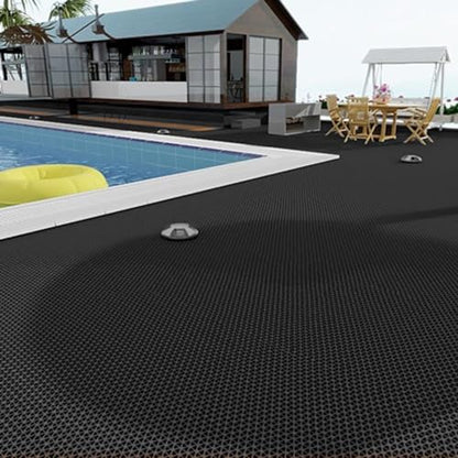 PVC Drainage Floor Mat Non-Slip Commercial Wet Area Mat for Outdoor and Indoor Restaurant Kitchen Bar Swimming Pool Splash Matting Water Drain Flooring Mat (Black, 3FTX10FT) - size: 3FTX10FT