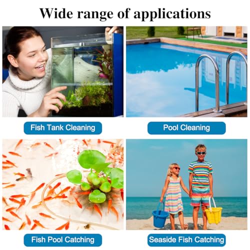Stainless Steel Retractable Fish Net Set of 4 (4 Sizes), findTop Fine Mesh Aquarium Net for Fish Tank, Small Fish Nets with Durables Handle, Top 4 Models for Freshwater and Saltwater